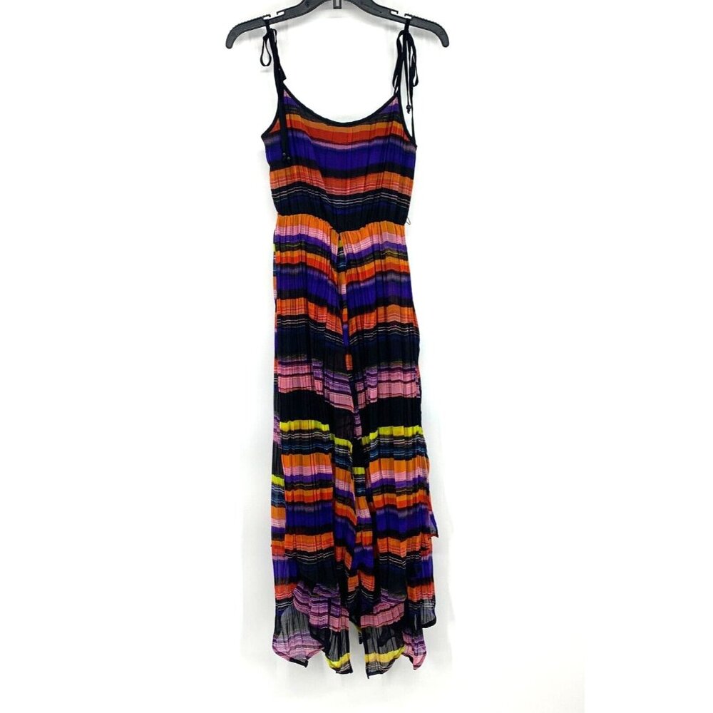 PJK Patterson J Kincaid Dress Stripe Tie Strap Sleeveless Midi